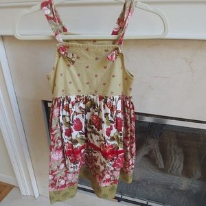 Gen Marie Pink Green Floral Girls Dress